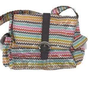 White and Orange Striped Messenger Baby Bag | New With Tags